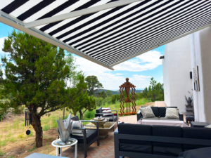 Sante Fe Awning - Black and White Solar Eclipse (ps)